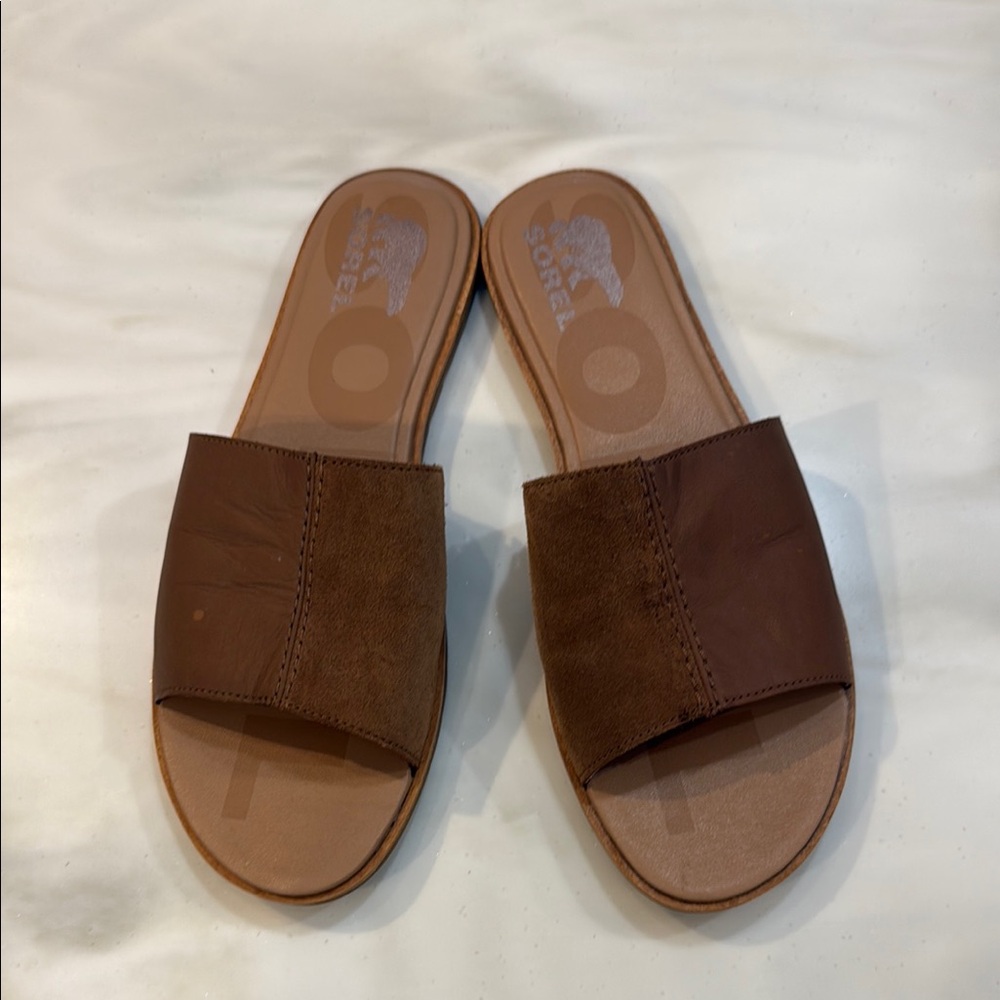 Sorel Chestnut Slide Sandals women’s size 11